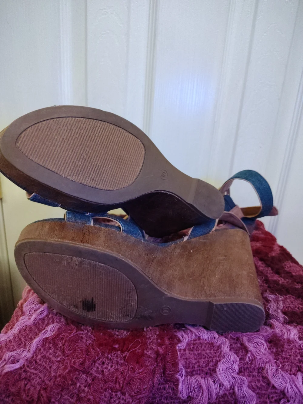 Denim Blue Platform Sandals